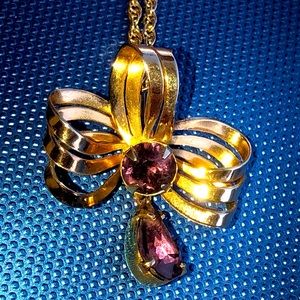 Vintage Scitarelli rhinestone pendant necklace